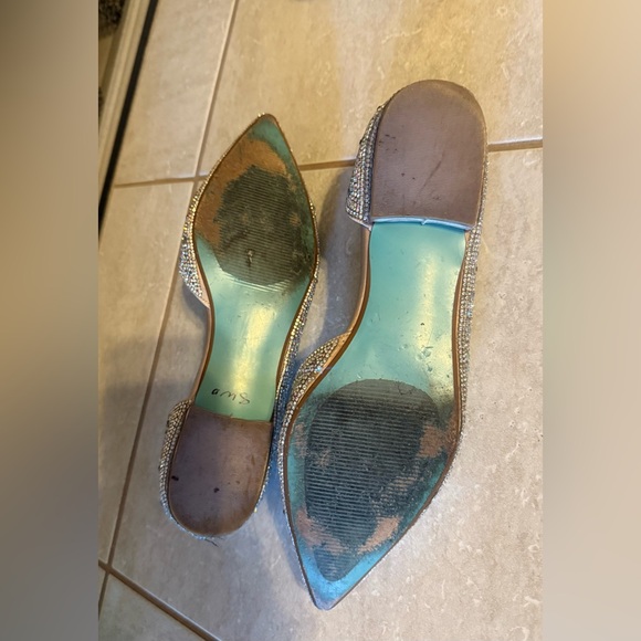 Betsey Johnson Jude style iridescence Silver Embellished Flats. - Picture 3 of 9